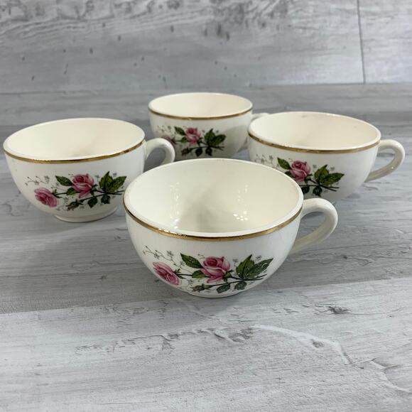 Vintage Hall Superior Quality Heather Rose Teacups Set of 4 - Picture 2 of 12